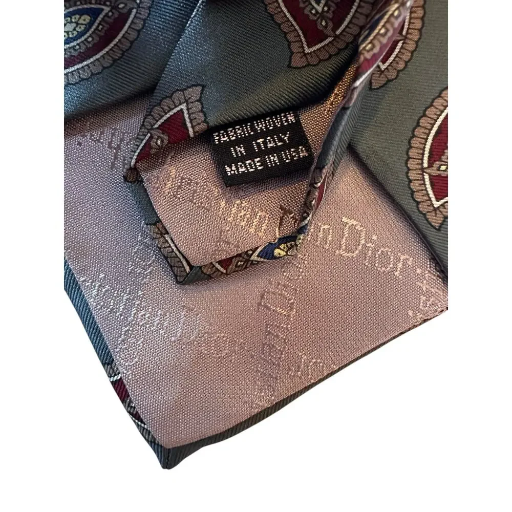 Vintage Christian Dior Monsieur Silk Paisley Tie –Made in Italy Luxury Old Money - Picture 5 of 5